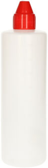 Doseerfles/sausfles - kunststof - transparant - met schenktuit - 500 ml - 22 cm