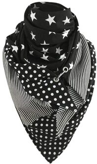 Dot Afdrukken Sjaal Patchwork Knop Vintage Maleisië Scarfes Soft Wrap Muffer Vrouwen Warm Shawlsc Sjaal Bufandas Invierno Mujer zwart