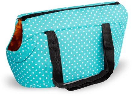 Dot Gedrukt Hond Carrier Hond Rugzak Gezellige & Soft Puppy Kat Hond Zakken Outdoor Wandelen Reizen Puppy Schoudertas Carrier luxe Hond licht blauw / 40x25x28cm
