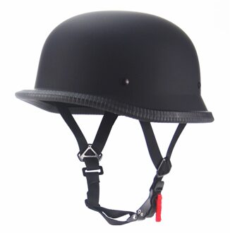 Dot Goedgekeurd Motorhelm Half Gezicht Vintage Retro Duitse Scooter Mannen Helm Hoofd Veiligheid Bescherming Gear Motorhelm matte zwart / M