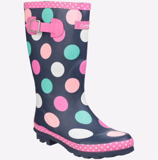 Dotty Rubber Multicoloured Wellington Boots Navy - EU 28 / UK 10