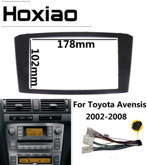 Double 2 Din Autoradio Fascia Voor Toyota Avensis Frame 2002 2007 2006 2005 2004 2003 Zwart Zilver Panel stereo Audio Frame avensis-toyota-b