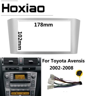 Double 2 Din Autoradio Fascia Voor Toyota Avensis Frame 2002 2007 2006 2005 2004 2003 Zwart Zilver Panel stereo Audio Frame avensis-toyota-s