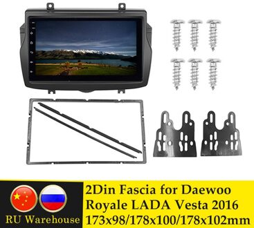Double 2 Din Fascia Voor Daewoo Royale Lada Vesta Radio Dvd-speler Stereo Panel Dash Mount Trim Bezel Kit frame Installatie 173x98mm