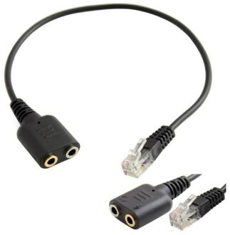 Double 3.5mm Audio Jack Female to Male RJ9 Plug Converter - small