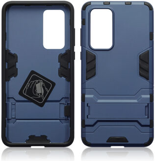 Double Armor Layer hoes met stand - Huawei P40 - Blauw