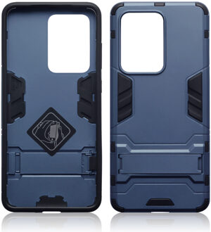 Double Armor Layer hoes met stand - Samsung Galaxy S20 Ultra - Blauw