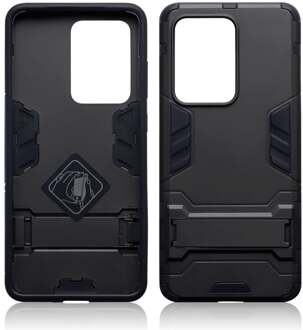 Double Armor Layer hoes met stand - Samsung Galaxy S20 Ultra - Zwart