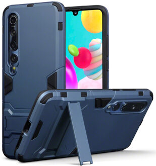 Double Armor Layer hoes met stand - Xiaomi Mi 10 - Blauw