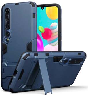 Double Armor Layer hoes met stand - Xiaomi Mi 10 - Blauw