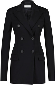 Double-Breasted Coats Sportmax , Black , Dames - L,M,S