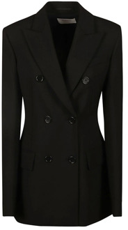 Double-Breasted Coats Sportmax , Black , Dames - M,S,Xs