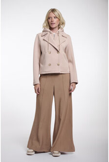 double breasted jacket with detachble hood collar jennifer.7002621 11018 smoked pearl Ecru - 36