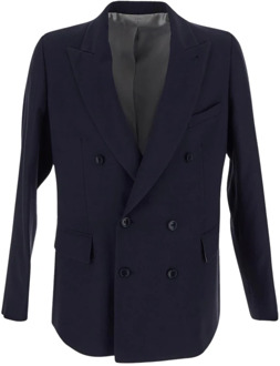 Double-Breasted Viscose Blazer Reveres 1949 , Blue , Heren - 2Xl,Xl,L,M,S,3Xl