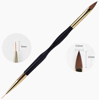 Double End Nail Art Acryl Gel Extension Builder Borstel Bloem Lijnen Streep Liner Tekening Pen Manicure Tool 02