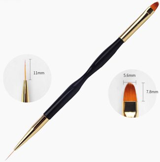 Double End Nail Art Acryl Gel Extension Builder Borstel Bloem Lijnen Streep Liner Tekening Pen Manicure Tool 03