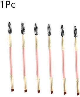 Double Ended Wenkbrauw Eye Brow Kam Borstel Beauty Up Kwasten Cosmeticstools Wimper Wands Snelle Levering 1Pc roze