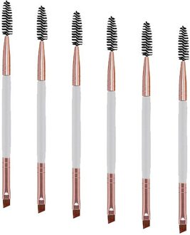 Double Ended Wenkbrauw Eye Brow Kam Borstel Beauty Up Kwasten Cosmeticstools Wimper Wands Snelle Levering 1Pc wit