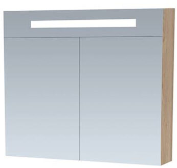 Double Face spiegelkast 80x70x15cm 2 deuren met LED verlichting Legno Calore