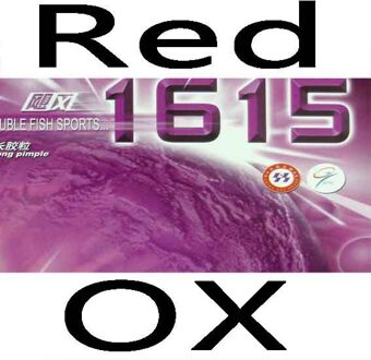 Double Fish 1615 Lange Pips-Out Tafeltennis Rubber Zonder Spons Bovenvel OX rood OX