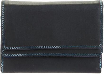Double Flap Purse Wallet - damesportemonnee - Black Pace