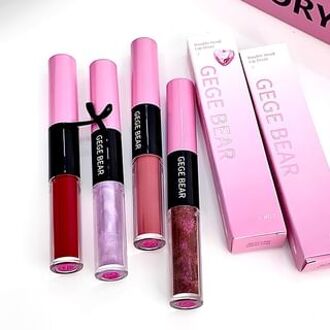 Double Head Lip Glaze - 4 Colors #01 Sweet Peach Fruit Puree