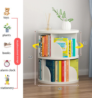 Double Layer 360°Rotating Bookshelf Storage Rack For Children's Picture Book Shelf Washable Without And Formaldehyde