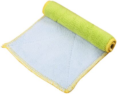 Double-Layer Absorberende Microfiber Keuken Vaatdoek Non-stick Olie Huishoudelijke Schoonmaakmiddelen Vegen Handdoek Kichen Tool Voor Dishclout pot blauw