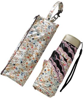 Double-Layer Borduren Paraplu Kant Borduurwerk Paraplu Uv-Proof Paraplu Tri-Fold Vinyl Parasol M