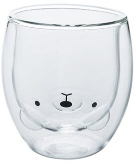 Double-Layer Glas Water Cup Cartoon Glazen Koffie Sap Cup Huishoudelijke Water Cup 250Ml
