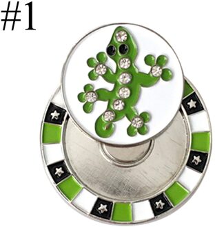 Double Layer Golfbal Markers Diverse Patronen, Mark Golf Hoed Clip Pitchfork Accessoires 1