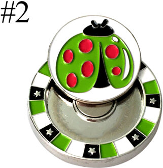 Double Layer Golfbal Markers Diverse Patronen, Mark Golf Hoed Clip Pitchfork Accessoires 2