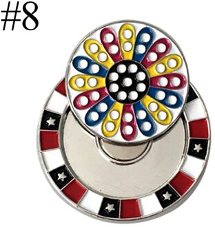 Double Layer Golfbal Markers Diverse Patronen, Mark Golf Hoed Clip Pitchfork Accessoires 8