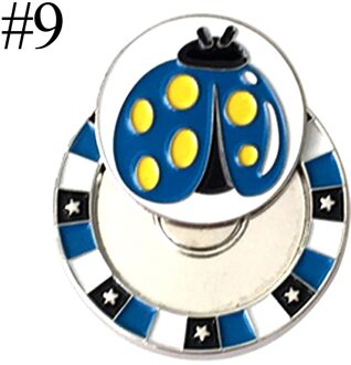 Double Layer Golfbal Markers Diverse Patronen, Mark Golf Hoed Clip Pitchfork Accessoires 9