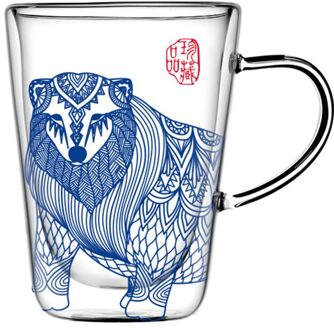 Double-Layer Hittebestendig Glas Koffie Geïsoleerd Met Water Cup Melk Cup Theekopje Set Champagne Bril Kawaii fles beer 280ml-1stk