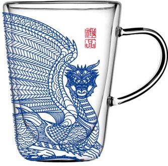 Double-Layer Hittebestendig Glas Koffie Geïsoleerd Met Water Cup Melk Cup Theekopje Set Champagne Bril Kawaii fles lang 280ml-1stk