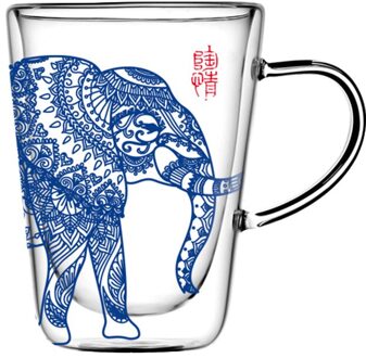 Double-Layer Hittebestendig Glas Koffie Geïsoleerd Met Water Cup Melk Cup Theekopje Set Champagne Bril Kawaii fles Like 280ml-1stk