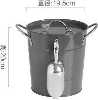 Double-Layer Ijsemmer Met Deksel Gegalvaniseerd Ijzer Opslag Vat Bar Thuis Creatieve Bier Vat 3.4L zwart