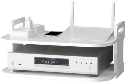 Double Layer Muur Mount Ruimtebesparend Dvd-speler Router Beugel Stand Rack Tv Box Plank Accessoires Ondersteuning Moderne Opslag