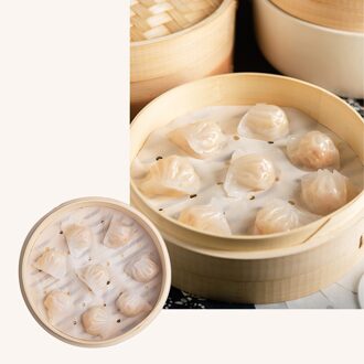 Double-Layer Natuurlijke Bamboe Stoomboot Milieuvriendelijke Bamboe Stoomboot Mand Duurzaam Stoomboot Mand Met Cover Voor Knoedel Vlees Ei