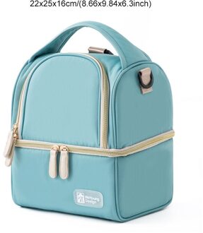 Double Layer Opslag Thermische Zak Draagbare Baby Fles Voedsel Isolatie Lunch Pouch Moedermelk Behoud Rugzak Accessoires blauw B