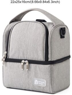 Double Layer Opslag Thermische Zak Draagbare Baby Fles Voedsel Isolatie Lunch Pouch Moedermelk Behoud Rugzak Accessoires grijs B