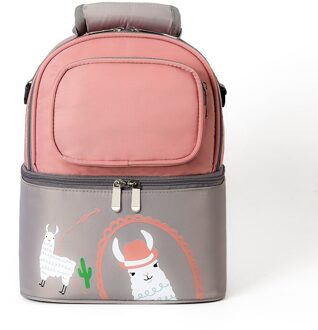 Double Layer Opslag Thermische Zak Draagbare Baby Fles Voedsel Isolatie Lunch Pouch Moedermelk Behoud Rugzak Accessoires roze A