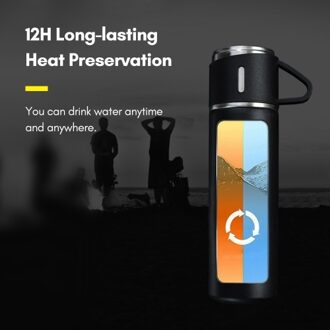 Double Layer Stainless Steel Vacuum Insulated Water Bottle Coffee Mug Thermal Bottle 12H Keeps Hot and Cold Leakproof Suitable for Home Office Outdoor Travel