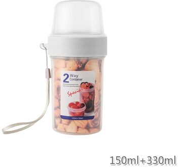 Double-Layer Verzegeld Opbergdoos Transparant Verse Kepping Voedsel Container Met Schaal Fruit Melk Yoghurt Lekvrije Beker tumbler transparant 02