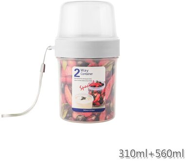 Double-Layer Verzegeld Opbergdoos Transparant Verse Kepping Voedsel Container Met Schaal Fruit Melk Yoghurt Lekvrije Beker tumbler transparant 04