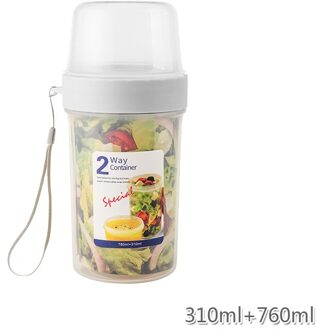 Double-Layer Verzegeld Opbergdoos Transparant Verse Kepping Voedsel Container Met Schaal Fruit Melk Yoghurt Lekvrije Beker tumbler transparant 05
