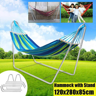 Double men Hammock with Portable Hammock Steel Stand Camping Outdoor Travel Swing Chair Bed Hammock Frame Stand Stand Indoor bed