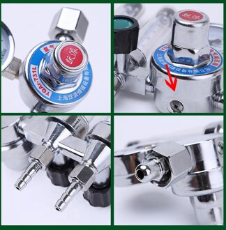 Double Pipes Argon Regulator Pressure Reducing Valves Pressure Reducer Double flows Meter Decompression Table