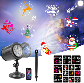 Double Projection Mode Christmas LED Snowflake Projector Light Laser Projection Outdoor IP65 Disco Light Home Garden Party Decor